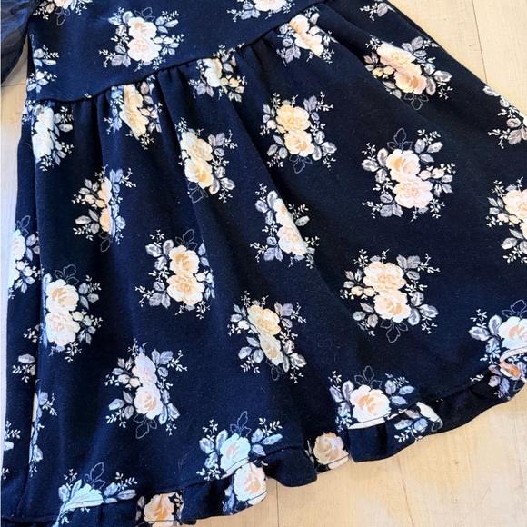 Janie and Jack Floral Puff Sleeve Kids Dress - Picture 4 of 9